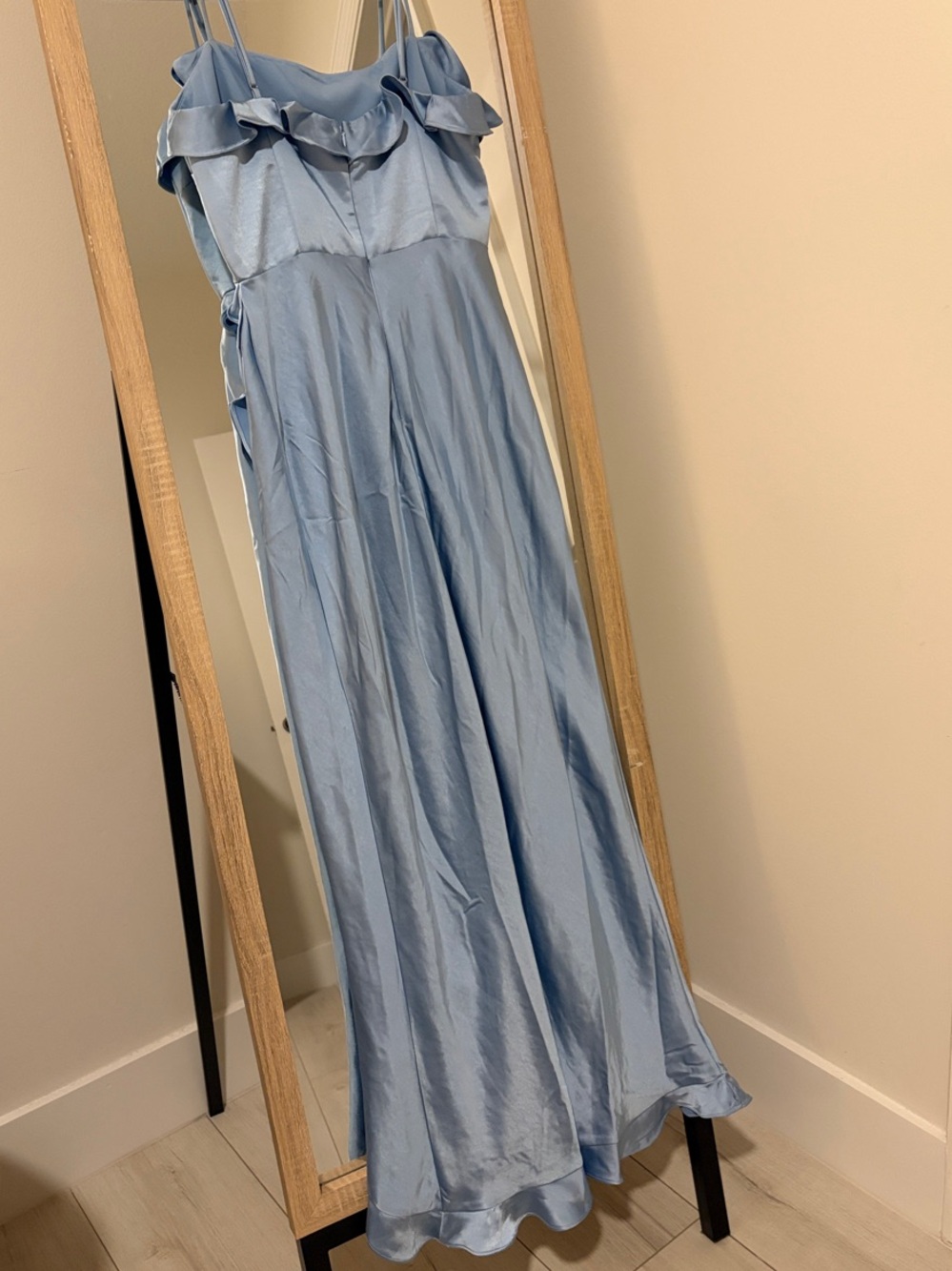 Sky Blue Ruffle-Trim Maxi Dress - Picture 3 of 8